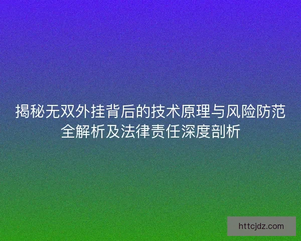 揭秘无双外挂背后的技术原理与风险防范全解析及法律责任深度剖析
